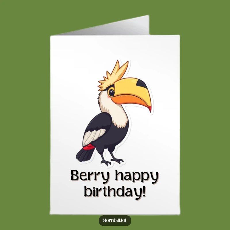Free Printable Birthday Card: Hornbill Berry - Funny Downloadable Gift