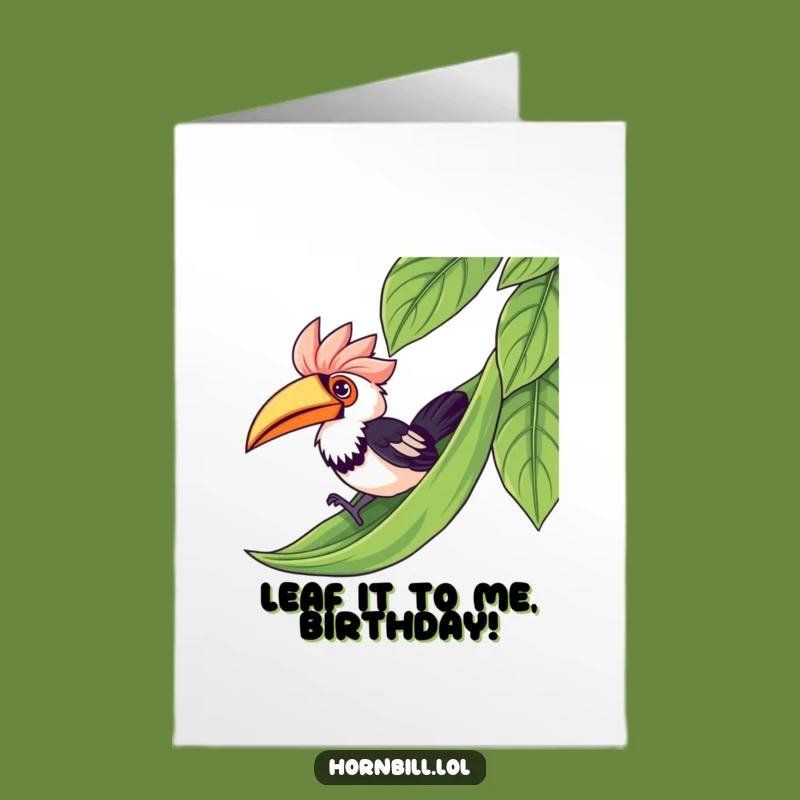 Free Printable Birthday Card: Kawaii Hornbill Slide - Funny Downloadable Gift!