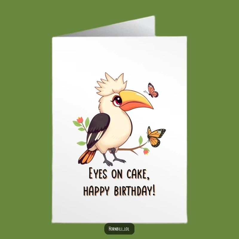 Free Printable Hornbill Birthday Card: Butterfly Watch Funny Downloadable