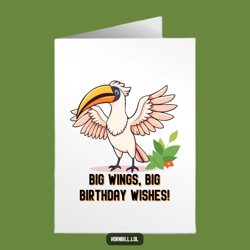 Free Printable Hornbill Birthday Card: Joyful Downloadable Gift for a Sunny Celebration