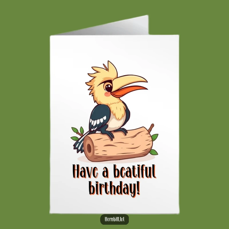Free Printable Birthday Card: Musical Hornbill Grooving Funny Downloadable Gift