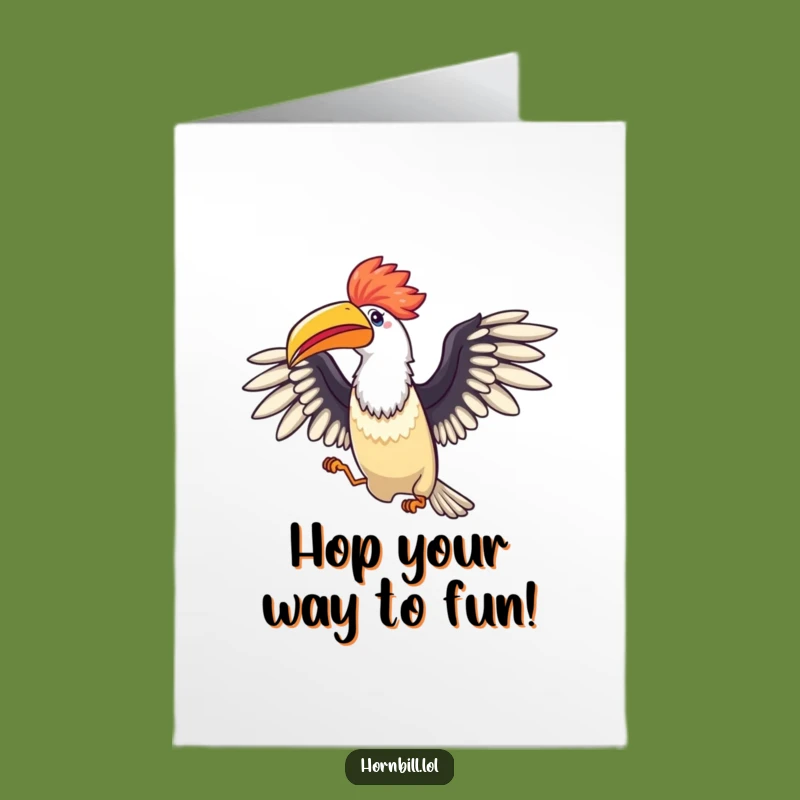 Free Printable Hornbill Hop Birthday Card: Celebrate with Joyful Wings