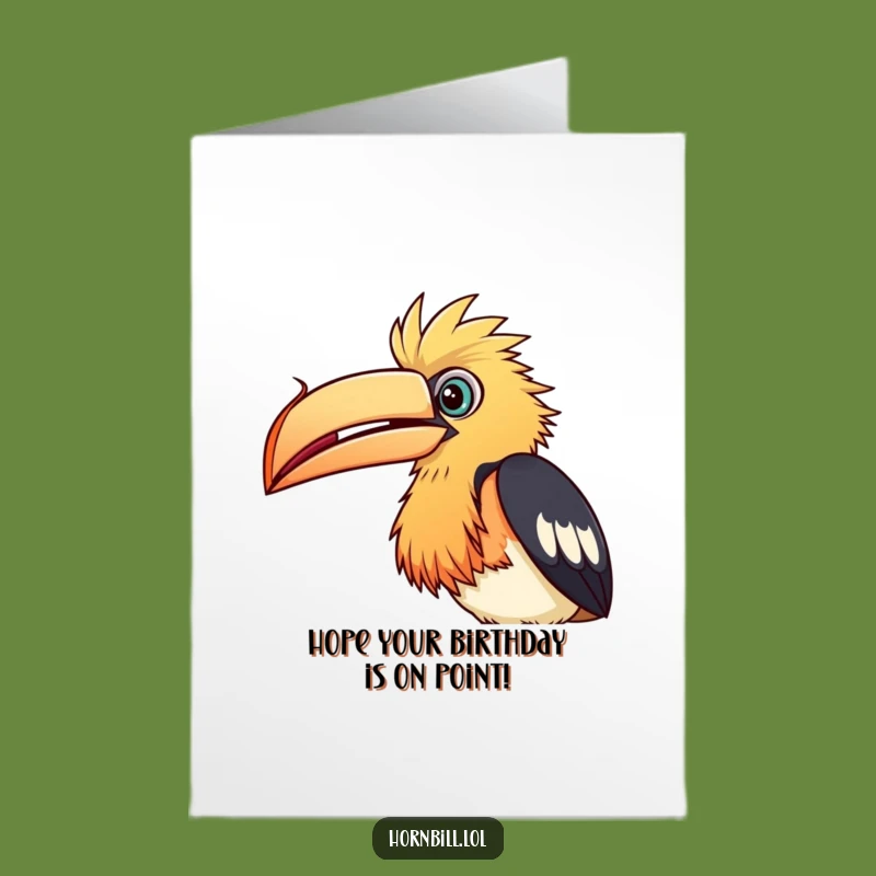 Free Printable Birthday Card: Curious Hornbill Peering Funny Downloadable Gift