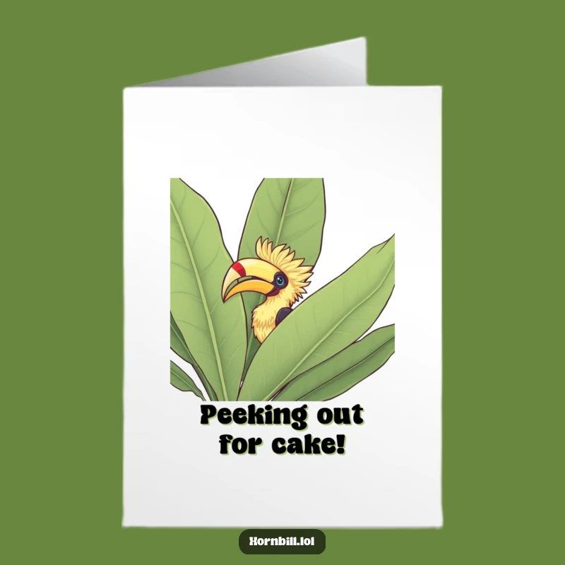 Free Printable Birthday Card: Hornbill Peeks Out for Birthday Wishes!