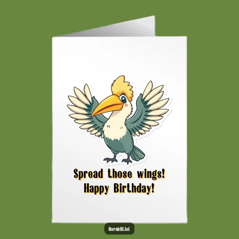 Triumphant Hornbill Free Printable Birthday Card - Joyful Downloadable DIY Gift