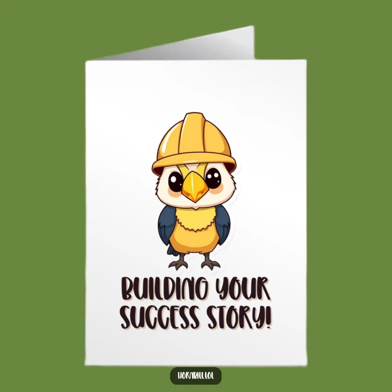 Free Printable Congrats Card: Hornbill Builds Success with Determination!