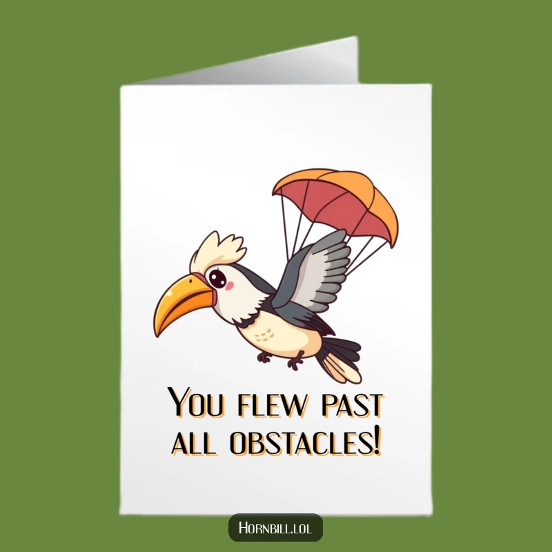 Free Printable Congrats Card: Gliding Hornbill - Funny Downloadable Gift