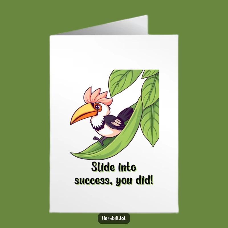 Free Printable Congrats Card: Hornbill Slide - Hilarious Downloadable Celebration!