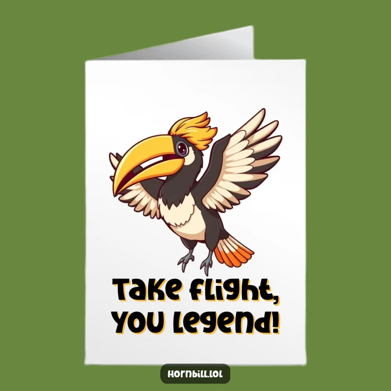 Free Printable Congrats Card: Joyful Hornbill Celebration, Funny Downloadable Gift