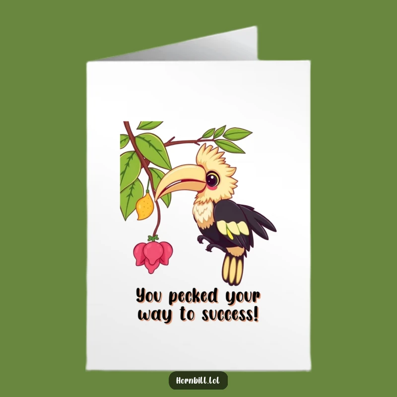 Free Printable Congrats Card: Playful Hornbill - Humorous Downloadable Gift!