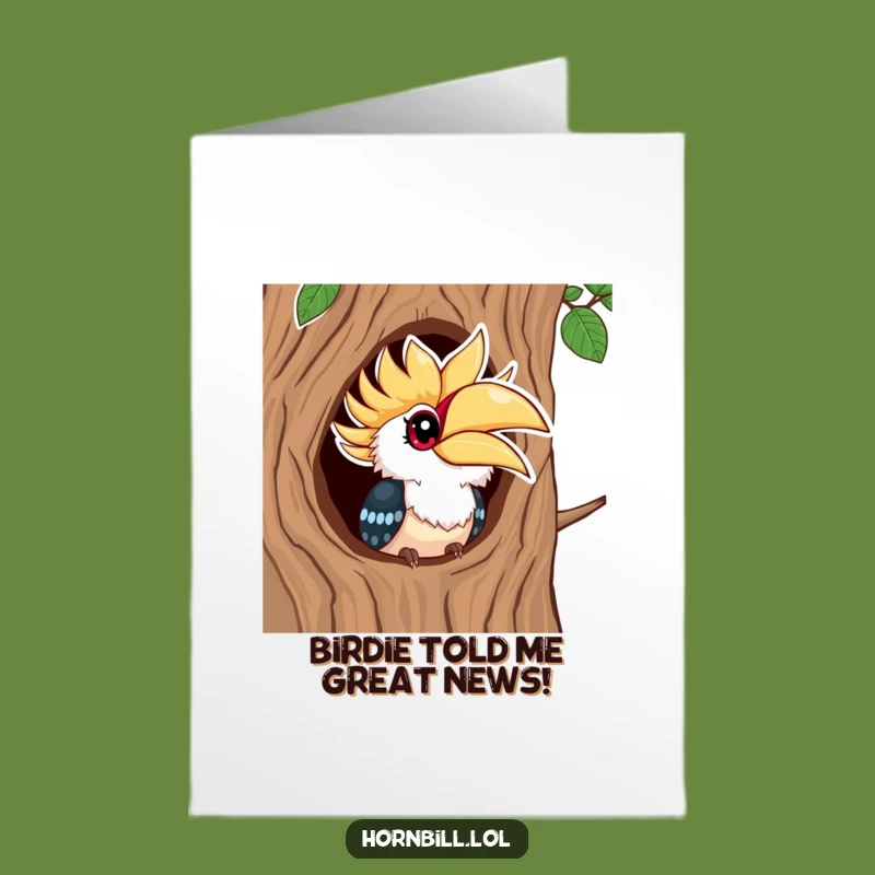 Free Printable Hornbill Card: Adorable Congratulations Downloadable Gift for Any Occasion