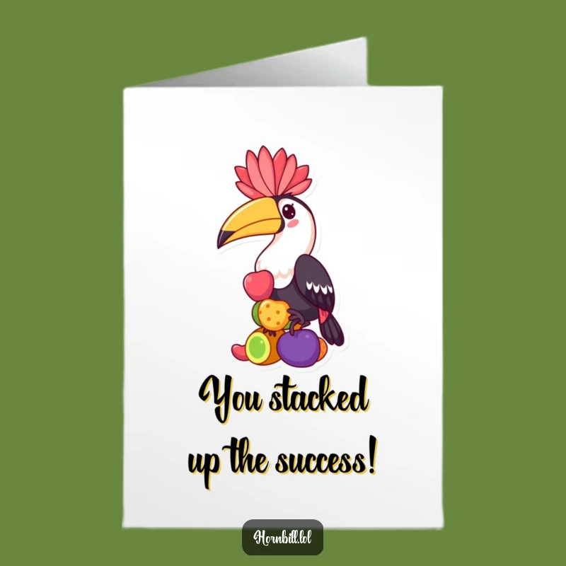 Free Printable Hornbill Congrats Card: Fruitful Success Downloadable