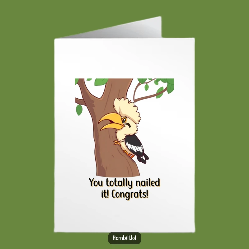 Free Printable Hornbill Hide-and-Seek Congratulations Card - Hilarious Downloadable Gift