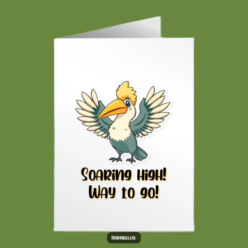 Free Printable Triumphant Hornbill Congratulations Card - Celebrate Big Downloadable