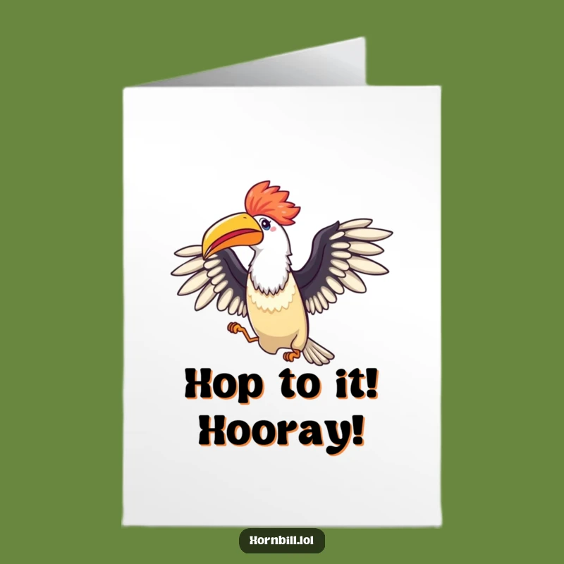 Free Printable Hornbill Hop Card: Congratulations with Joyful Celebration