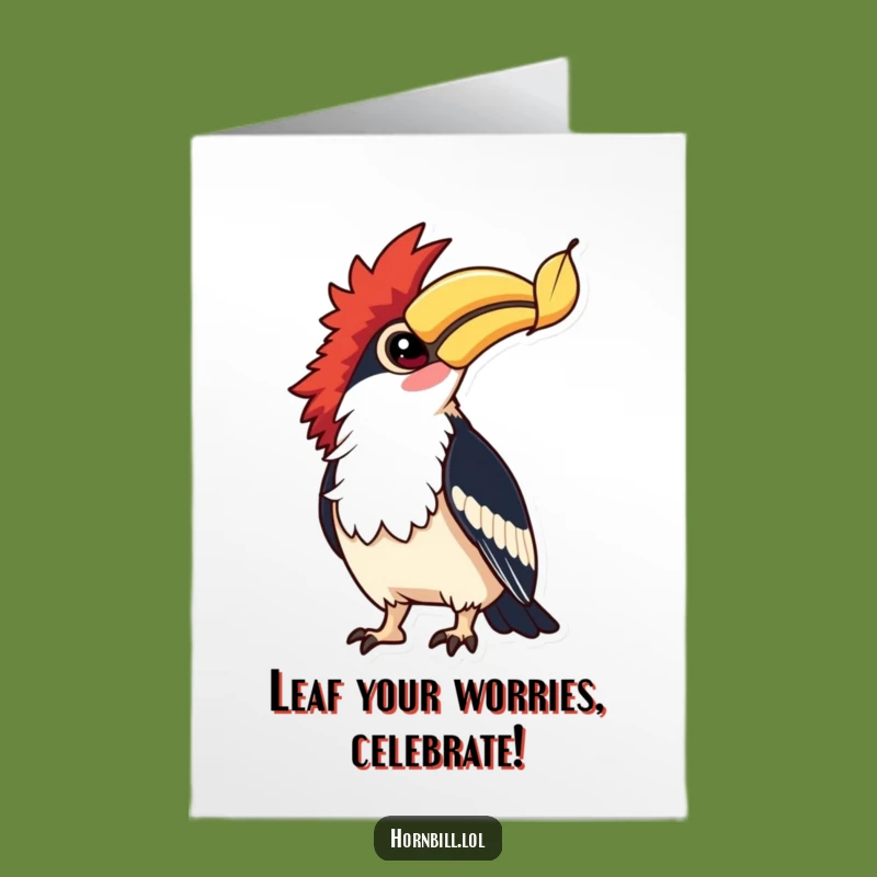Free Printable Hornbill Congrats Card: Reflective Downloadable Gift for New Beginnings