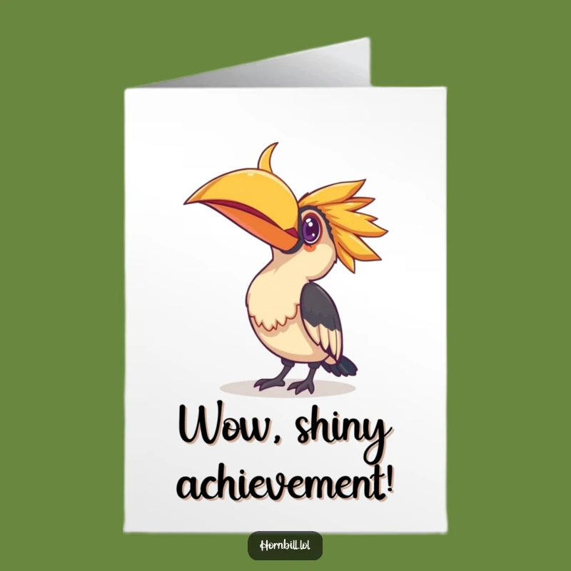 Free Printable Congrats Card: Curious Hornbill, Funny Downloadable for Their Success
