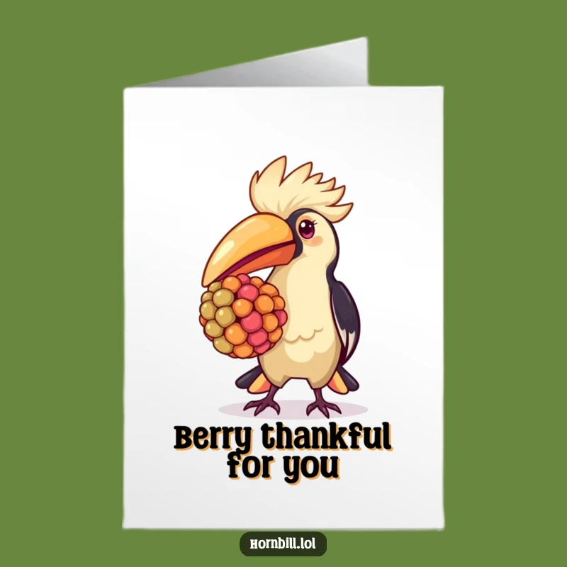 Free Printable Thank You Card: Proud Hornbill Berry Gift Digital Download