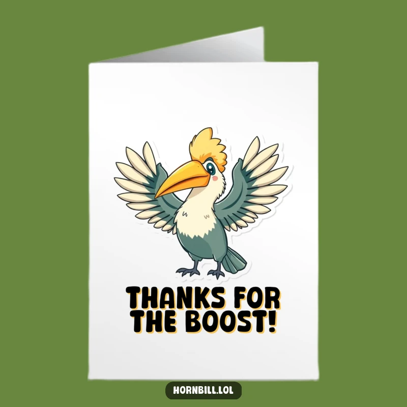 Triumphant Hornbill Free Printable Thank You Card - Express Gratitude Downloadable