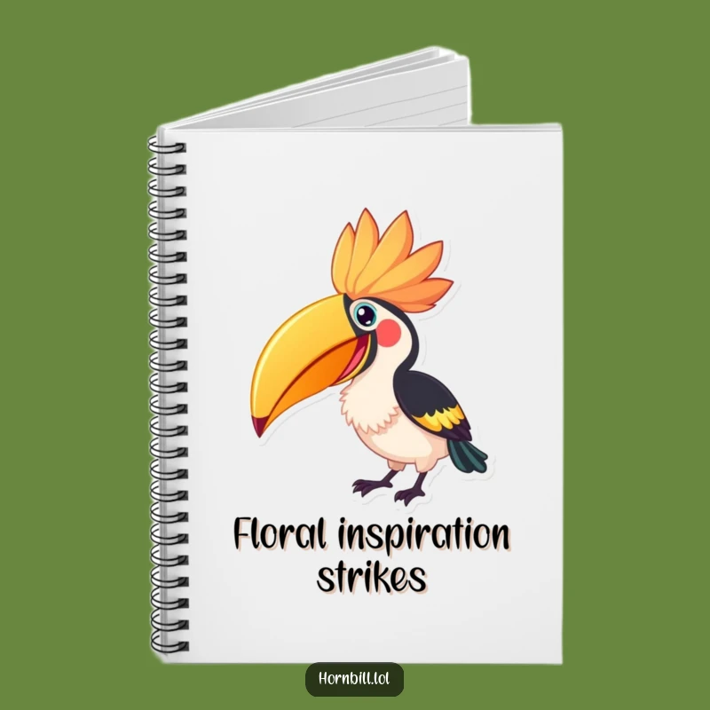 Funny Hornbill Flower Peck Notebook - Enthusiastic Journal, Giant Bloom, Perfect Funny Gift