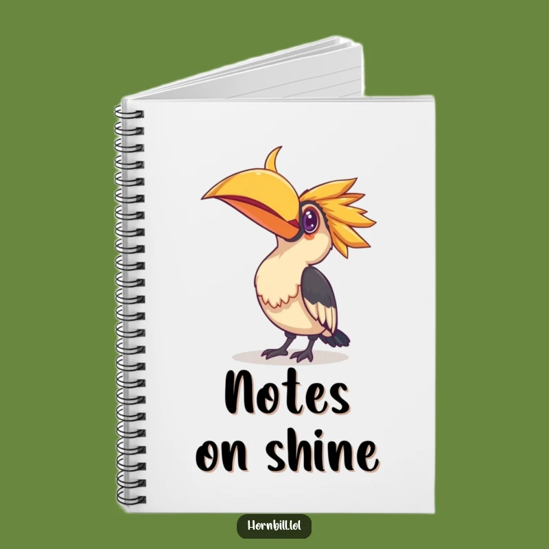 Funny Curious Hornbill Notebook - Shiny Object Journal Gift