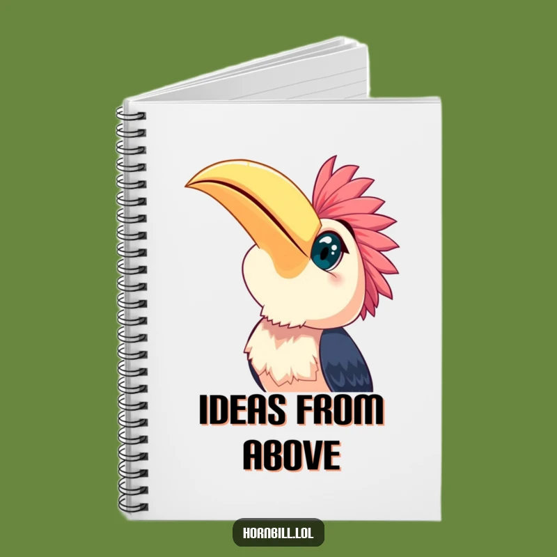 Funny Happy Hornbill Sky Gazer Notebook - Journal Bird Optimism Gift