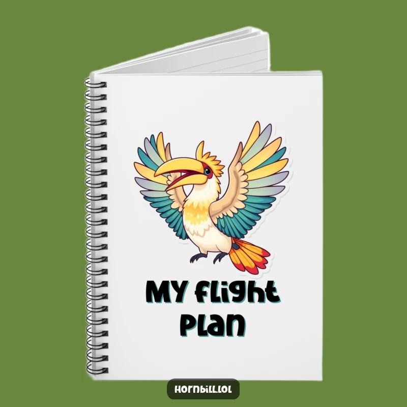 Funny Hornbill Flight Notebook: Elated Bird Journal, Humorous Stationery, Gift