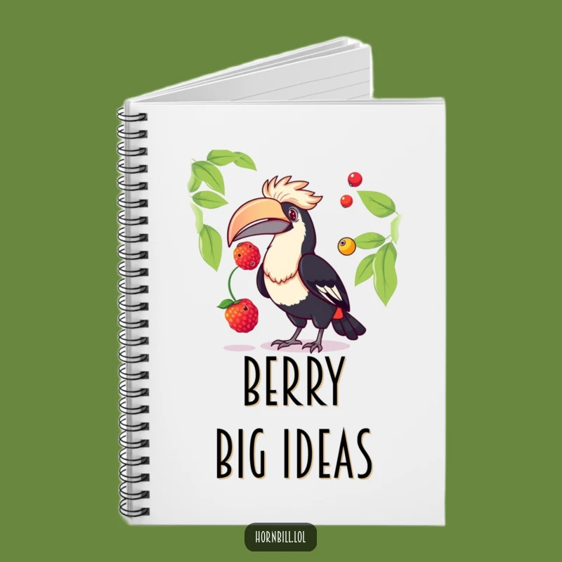 Funny Hornbill Juggling Berries Notebook: Jot Down Ideas with Avian Humor