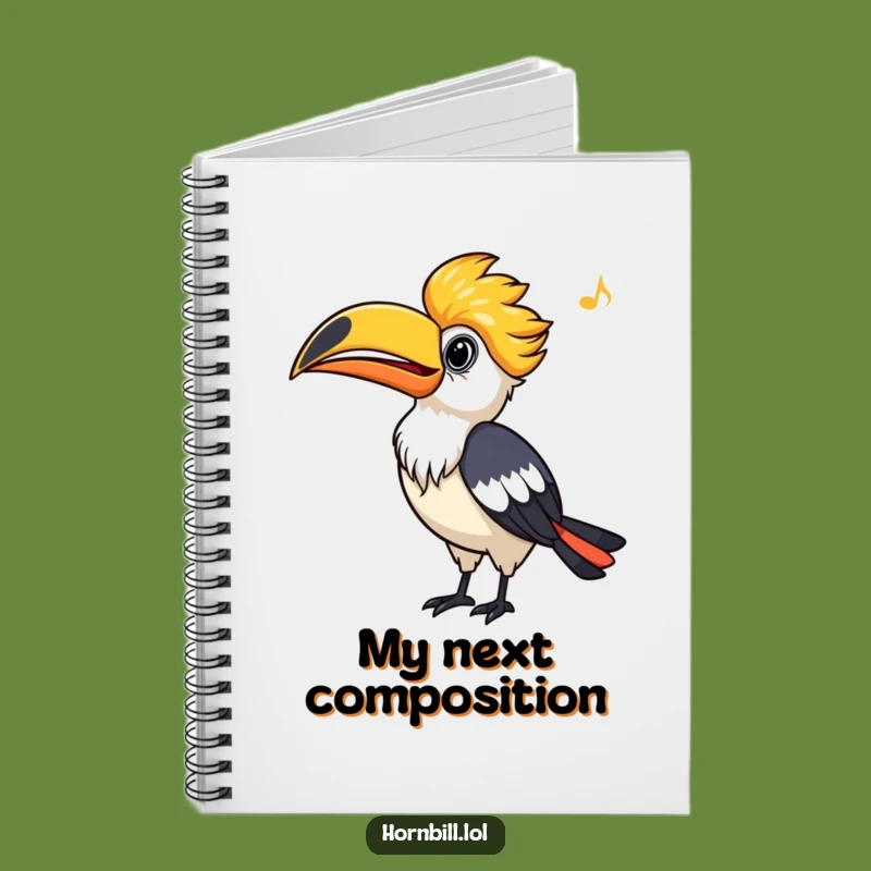 Funny Hornbill Notebook: Whistling Bird Journal, Ideal for Creative & Humorous Notes Gift