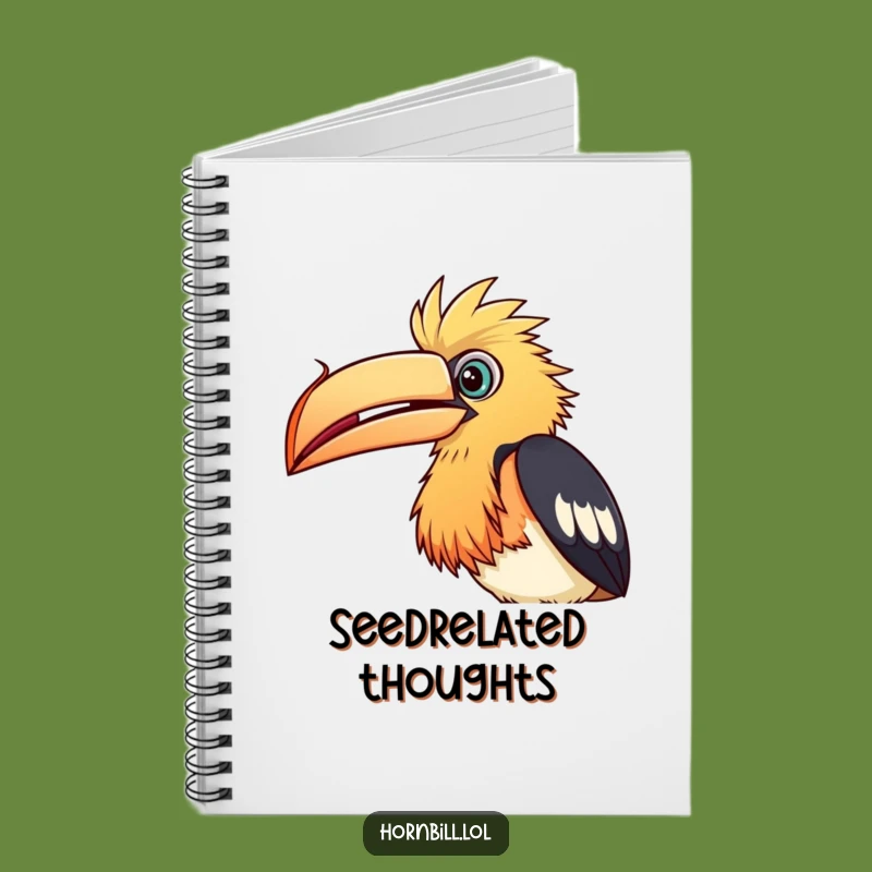Funny Hornbill Seed Notebook: Curious Bird Journal, Humorous Stationery, Gift