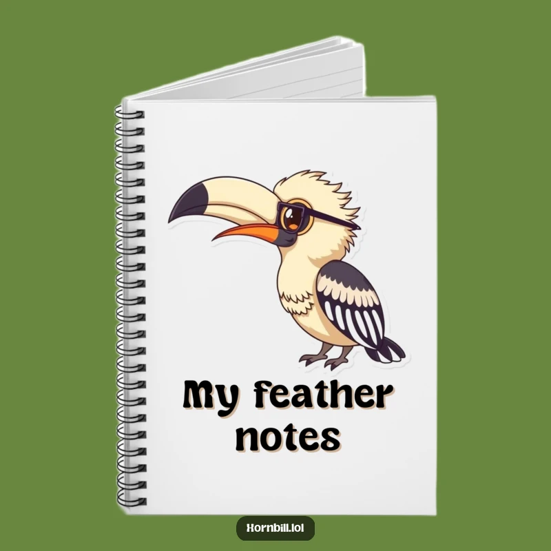 Funny Hornbill Spectacles Notebook - Jot Down Intellectual Ideas