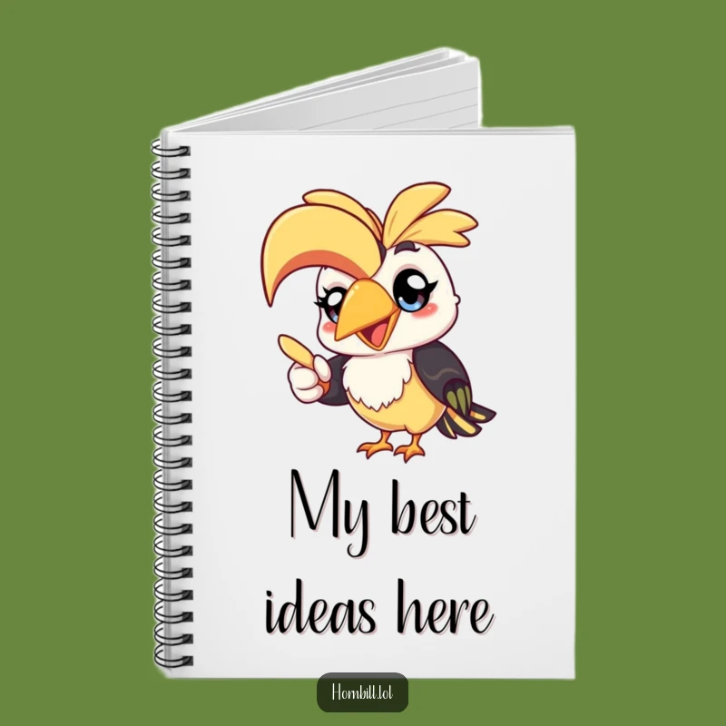 Funny Kawaii Hornbill Notebook: Cheerful Bird Pointing, Journal Gift Idea