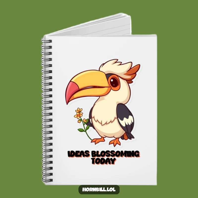 Funny Hornbill Grin Notebook: Flower Offering Journal, Gift