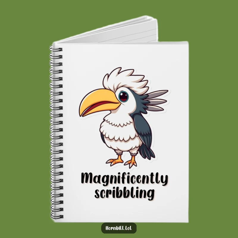 Funny Puffed-Up Hornbill Notebook: Jot Down Ideas with Flair