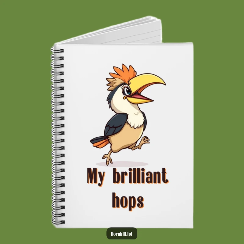 Funny Hornbill Hop Notebook: Joyful Bird Journal, Ideal Funny Gift for Ideas on the Go