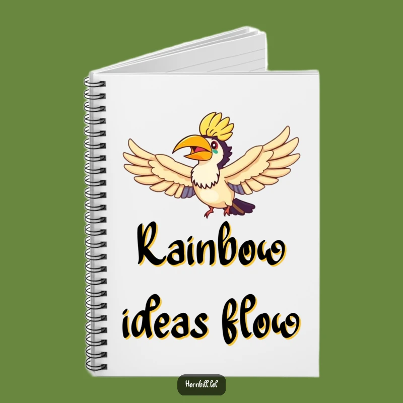 Funny Hornbill Rainbow Flyer Notebook - Joyful Flight Journal, Perfect Funny Gift