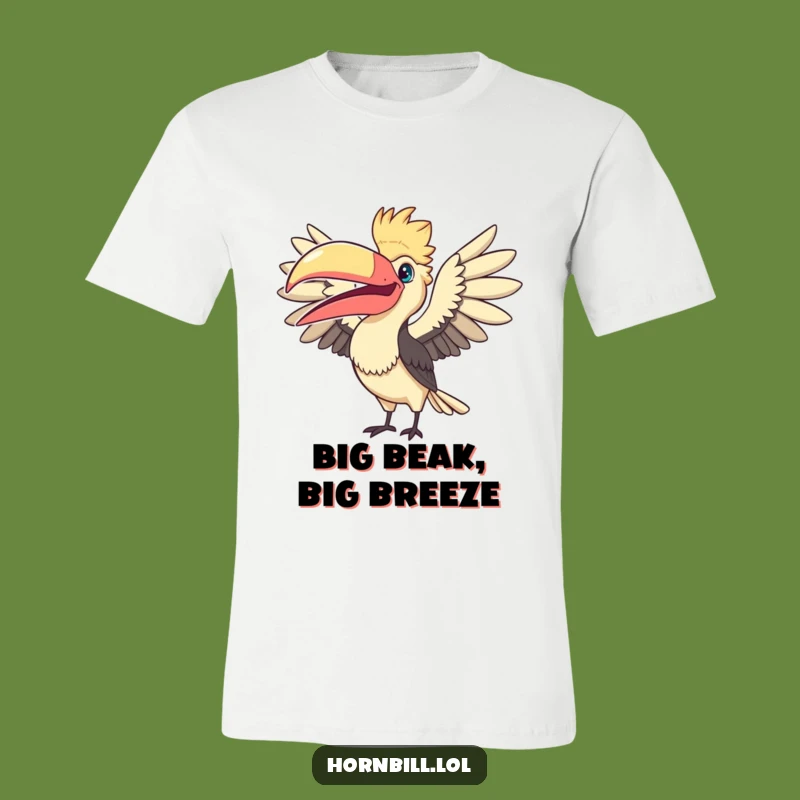 Funny Fanning Hornbill T-Shirt: Beak-tacular Bird Design, Ideal Humorous Gift!