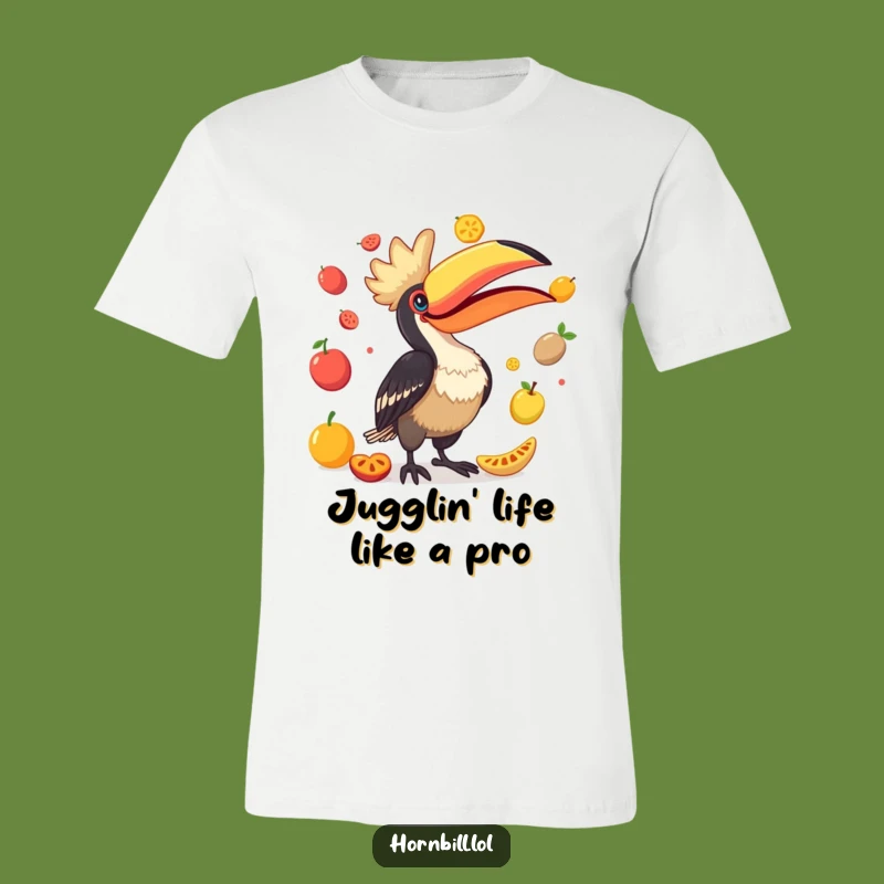 Funny Hornbill Fruit Juggling T-Shirt - Hilarious Bird Lover Apparel Gift!