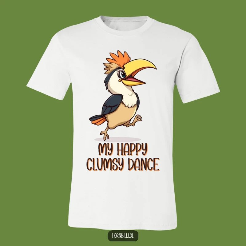 Funny Hornbill Hop T-Shirt: Clumsy Character Design, Hilarious Funny Gift for Bird Lovers