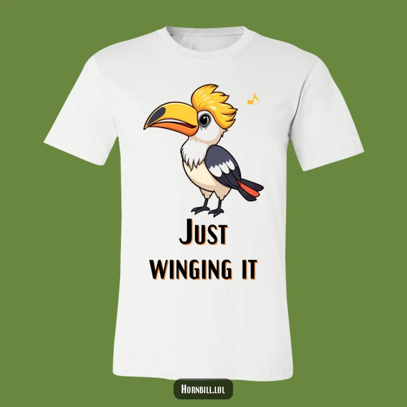 Funny Hornbill T-Shirt: Whistling Bird Tee, Perfect for Comedic Bird Enthusiasts