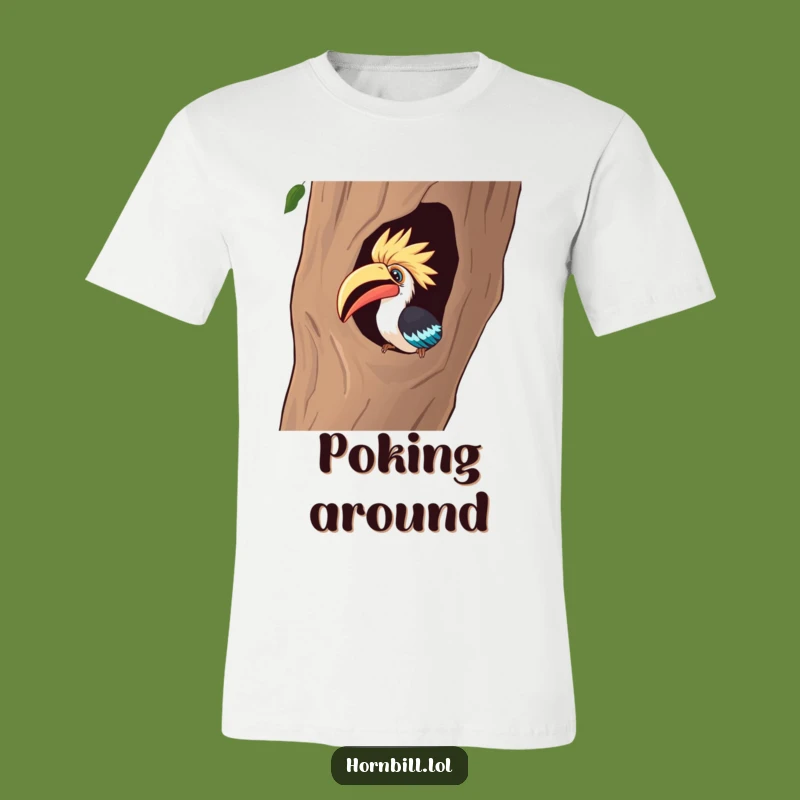 Funny Curious Hornbill T-Shirt - Explore with Humorous Fascination