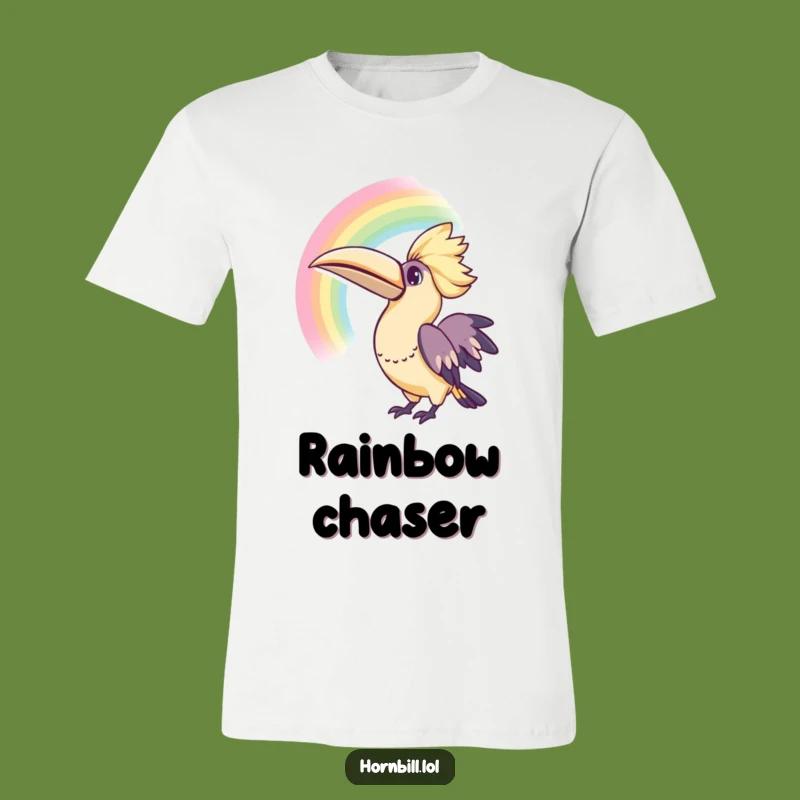 Funny Kawaii Hornbill Rainbow T-Shirt for Curious Souls