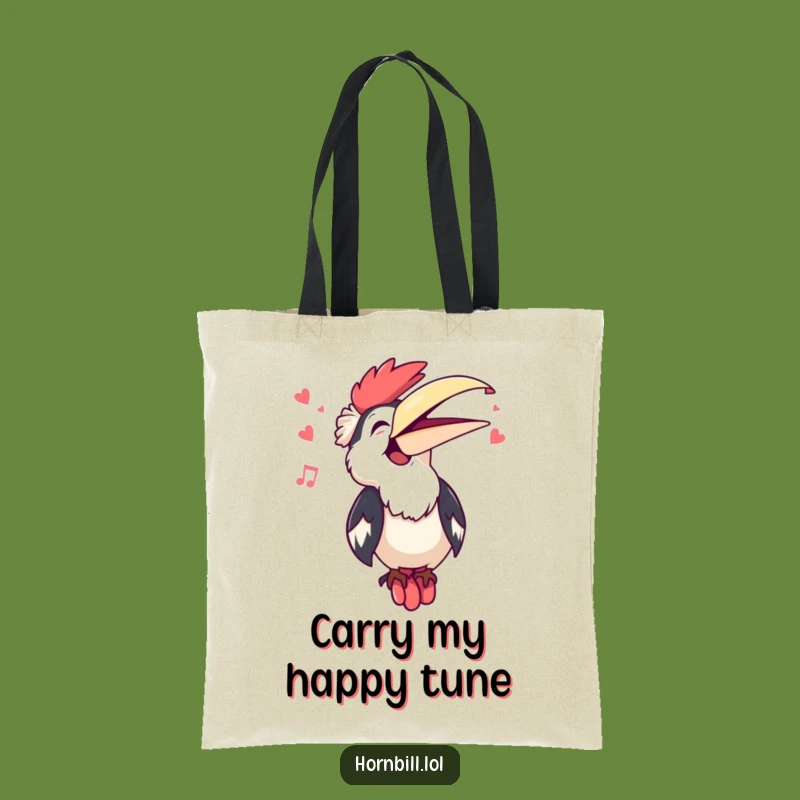Funny Kawaii Hornbill Singing Tote Bag - Carry Your Tunes in Style