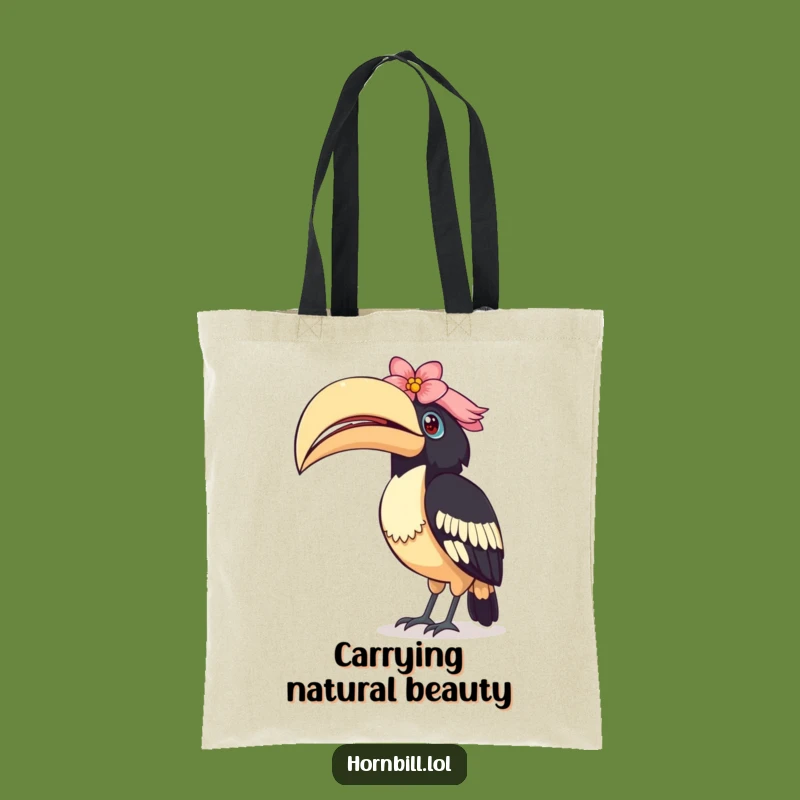 Funny Curious Hornbill Tote Bag: Carry Your Curiosity!