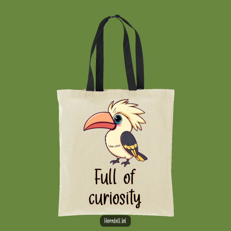 Funny Kawaii Hornbill Tote Bag: Curious Casque Accessory, Practical & Whimsical Funny Gift