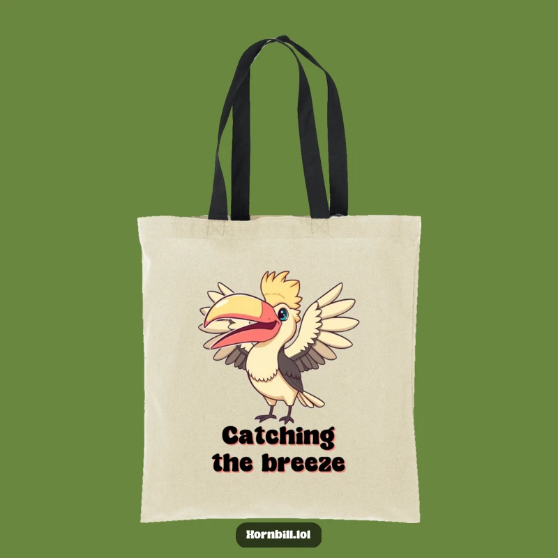 Funny Fanning Hornbill Tote Bag: Carry Your Style with this Humorous Bird!