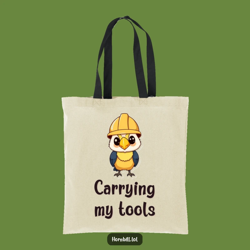 Funny Hornbill Construction Tote Bag: Carry Your Projects, Ideal Funny Gift!