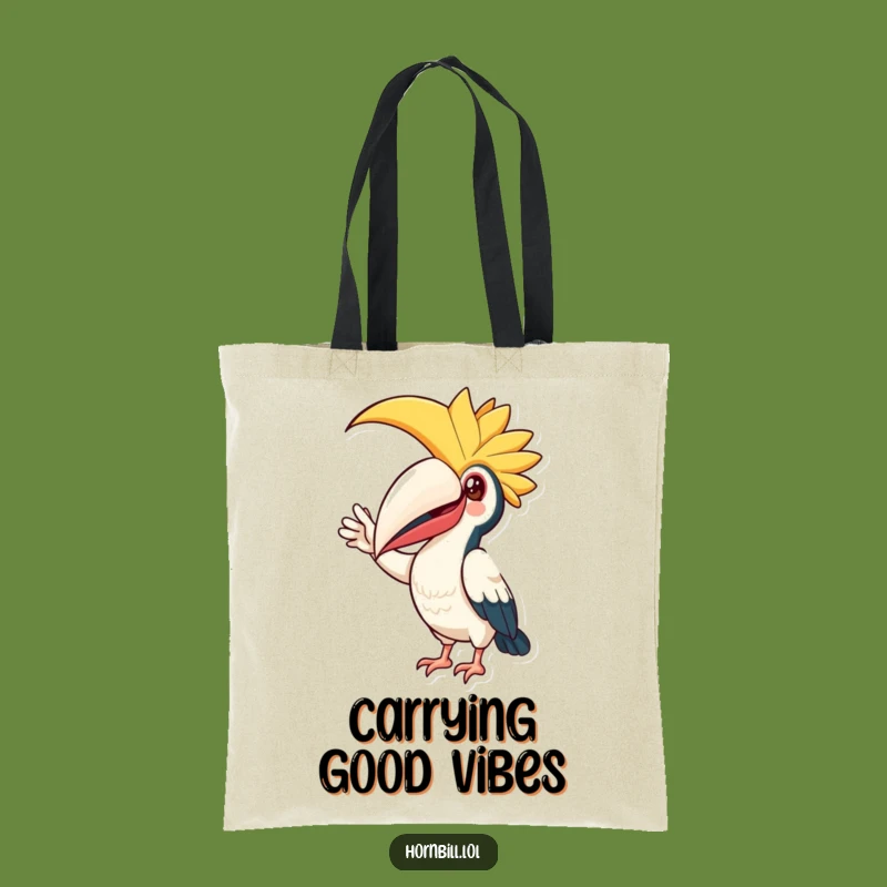Funny Hornbill Friend Tote Bag: Big Casque Wave, Durable Bag, Perfect Gift
