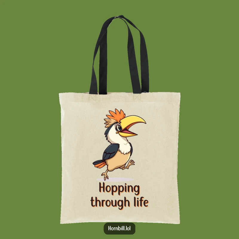 Funny Hornbill Hop Tote Bag: Clumsy Bird Accessory, Practical & Cheerful Funny Gift