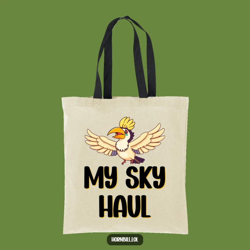 Funny Hornbill Rainbow Flyer Tote Bag - Joyful Carryall, Perfect Funny Gift